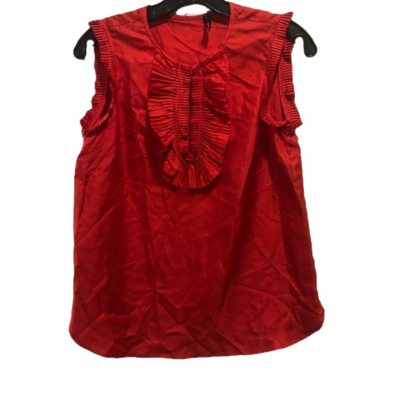 J crew accordion silk red tank - Picture 1 of 4